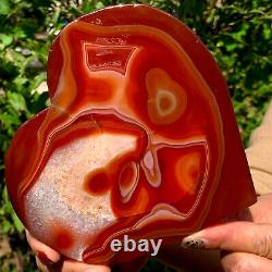 437g Natural beautiful heart-shaped agate crystal cave super large gem