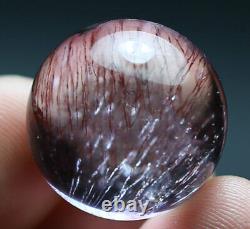 44.1Ct Natural Clear Purple Rutile Super Seven Crystal Quartz Polished Ball