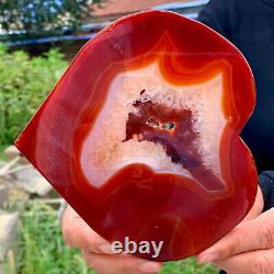 463g Natural beautiful heart-shaped agate crystal cave super large gem