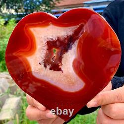 463g Natural beautiful heart-shaped agate crystal cave super large gem