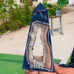 464g Natural and beautiful Obelisk shaped agate crystal cave, super large Gemsto