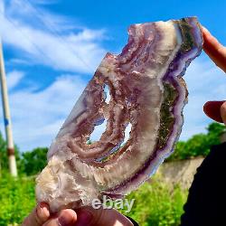 476G Natural super 7 fluorite quartz slab with pyrite Crystal specimens cure