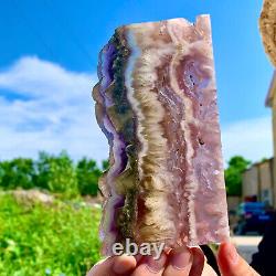 486G Natural super 7 fluorite slab with pyrite Crystal stone specimens cure