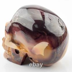 4.1'' Natural Mookiate Carved Crystal Skull, Super Realistic, Crystal Healing 724g