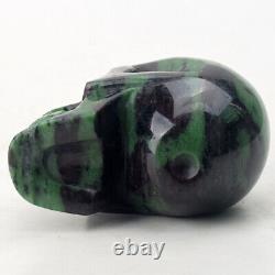 4.1'' Natural RUBY ZOISITE Carved Crystal Skull, Super Realistic, Crystal Healing