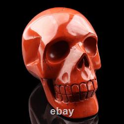 4.1'' Natural Redstone Carved Crystal Skull, Super Realistic, Crystal Healing