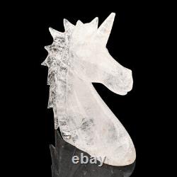 4.2'' Natural Carved Crystal Geode Cute Unicorn, Collectibles, Super Realistic