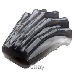 4.3'' High Agate Hand, super realistic, hand-carved exquisite art sculpture