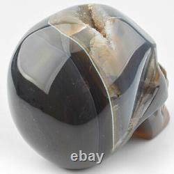 4.5'' Agate crystal skull, super realistic, hand-carved exquisite art sculpture