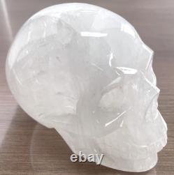 4.5'' Natural Quartz Rock Carved Crystal Skull, Crystal Healing, Super Realistic