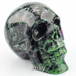 4.5'' Natural RUBY ZOISITE Carved Crystal Skull, Super Realistic, Crystal Healing
