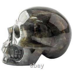 4.5 in Natural Labradorite Skull, Super Realistic Hand Statue Home collection