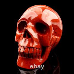 4.6'' Natural Redstone Carved Crystal Skull, Super Realistic, Crystal Healing