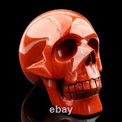 4.6in Natural Redstone Carved Crystal Skull, Super Realistic, Crystal Healing