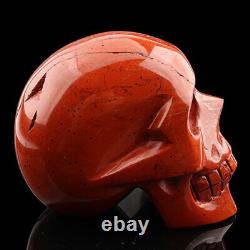 4.6in Natural Redstone Carved Crystal Skull, Super Realistic, Crystal Healing