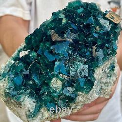 4.79LB Rare natural super beautiful green fluorite crystal ore standard sample