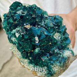 4.79LB Rare natural super beautiful green fluorite crystal ore standard sample