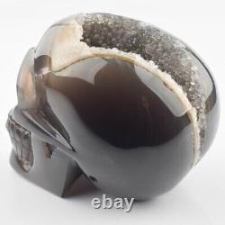 4.7'' Agate crystal skull, super realistic, hand-carved exquisite art sculpture