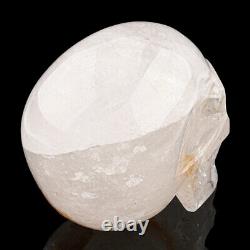 4.9'' Natural Quartz Rock Carved Crystal Skull, Crystal Healing, Super Realistic