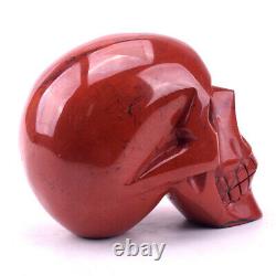 4.9'' Natural Redstone Carved Crystal Skull, Crystal Healing, Super Realistic