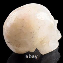 4.9in Natural Quartz Rock Carved Crystal Skull, Crystal Healing, Super Realistic