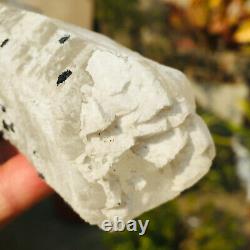 532g Supernatural White Quartz Crystal Point Specularite Wand Rough Specimen