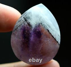 55.1Ct Natural Purple RutilepyramidSuper Seven Crystal Quartz Pendant Polished