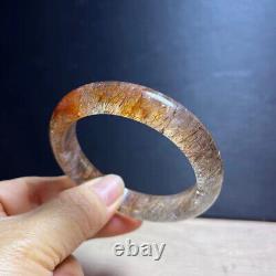 57mm Genuine Natural Black Super 7 Seven lepidocrocite Bangle Bracelet Handmade