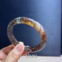 58mm Genuine Natural Black Super 7 Seven lepidocrocite Bangle Bracelet Handmade