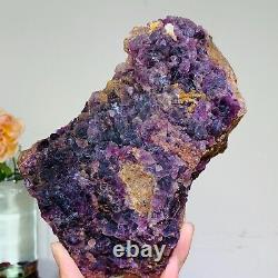 5.04lb Natural Super Beautiful Purple Fluorite Quartz Crystal Mineral Specimen