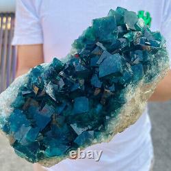 5.1LB Natural super beautiful green fluorite crystal ore standard sample