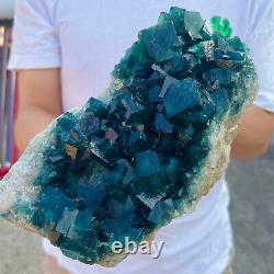 5.1LB Natural super beautiful green fluorite crystal ore standard sample