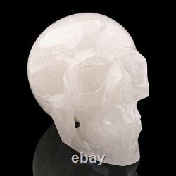 5.1'' Natural Quartz Rock Carved Crystal Skull, Crystal Healing, Super Realistic