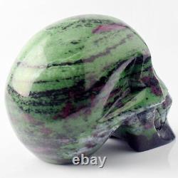 5.1'' Natural Ruby zoisite Carved Crystal Skull, Super Realistic, Crystal Healing