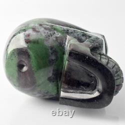 5.1'' Natural Ruby zoisite Carved Crystal Skull, Super Realistic, Crystal Healing