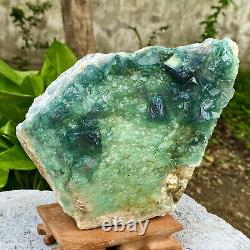 5.28LB Natural super beautiful green fluorite crystal mineral healing specimens