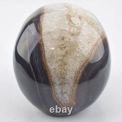 5.2 Natural Grey & White AGATE GEODE Carved Crystal Skull, Super Realistic