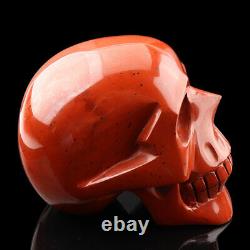 5.2'' Natural Redstone Carved Crystal Skulls, Super Realistic, Crystal Healing