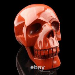 5.2 in Natural Redstone Carved Crystal Skull, Super Realistic, Crystal Healing