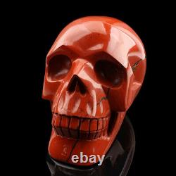 5.2 in Natural Redstone Carved Crystal Skull, Super Realistic, Crystal Healing