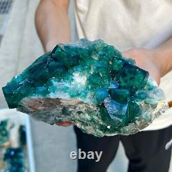 5.45Lb Natural super beautiful green fluorite crystal mineral healing specimens