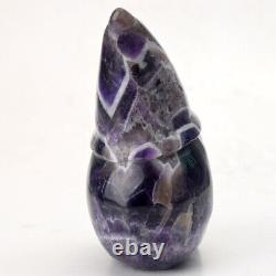 5.5'' High Natural Dream Chevron AMETHYST Carved Crystal Skull, Super Realistic
