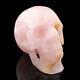 5.5'' Natural Rose quartz Carved Crystal Skull, Crystal Healing, Super Realistic