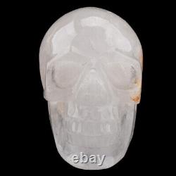 5.5in Natural Quartz Rock Carved Crystal Skull, Crystal Healing, Super Realistic