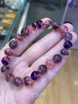 5.5mm Natural Brazil Super Seven 7 Melody Amethyst Crystal Round Beads Bracelet