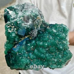 5.74LB Natural super beautiful green fluorite crystal mineral healing specimens