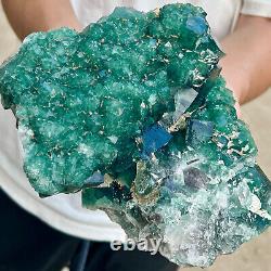 5.74LB Natural super beautiful green fluorite crystal mineral healing specimens
