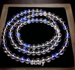 5.7mm Natural Myanmar Moonlight Stone Bracelet Super Blue Light bracelet