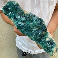 5.85LBnatural super beautiful green fluorite crystal ore standard sample