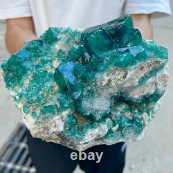 5.89LB Natural super beautiful green fluorite crystal ore standard sampleAS984